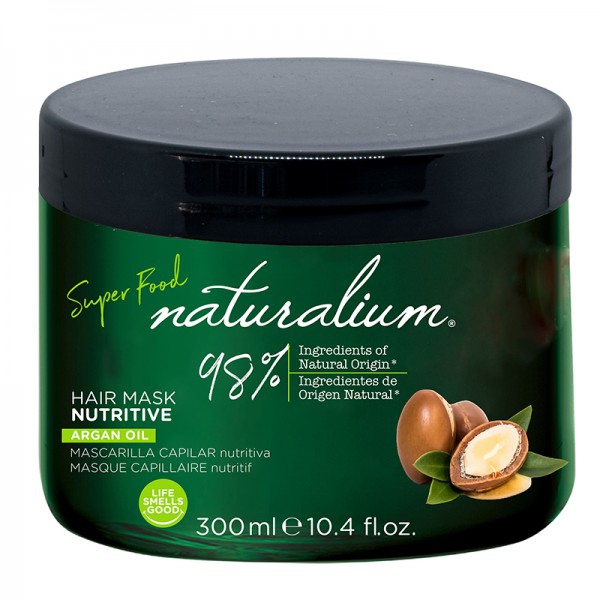 Mascarilla Capilar com extrato de argán Naturalium Superfood (300ml): Suaviza o teu cabelo enquanto hidrata-o em profundidade Mascarilla Capilar com extrato de argán Naturalium Superfood (300ml): Suaviza o teu cabelo enquanto hidrata-o em profundidade